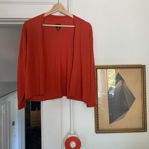 EILEEN FISHER Orangey Red Open Cardigan